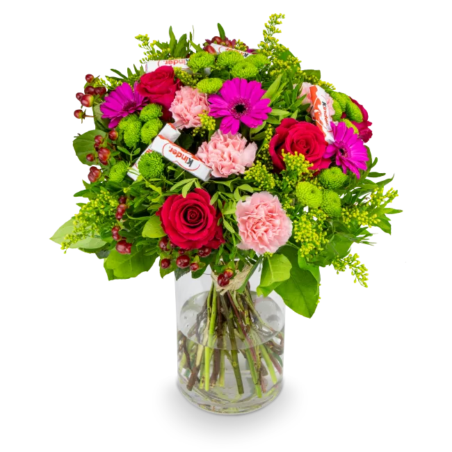 mix květin s čokoládou